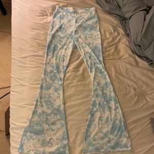 Light Blue Tie Dye Yoga Pants